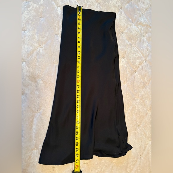 Nordstrom Rack Basic Satin Sheen Maxi Skirt Solid Black Polyester Women’s 3X - Picture 4 of 9